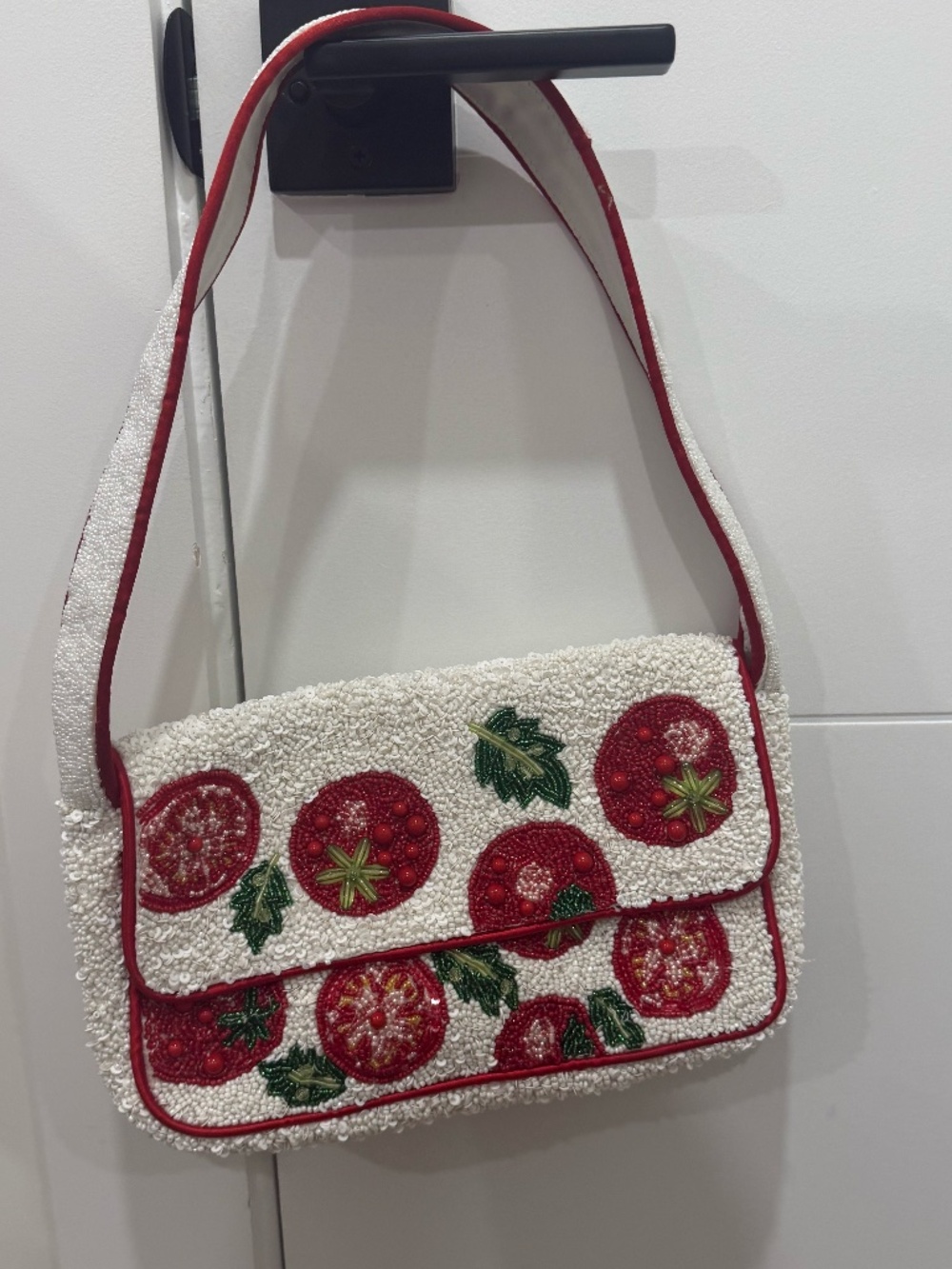 Tomato Beaded Bag
